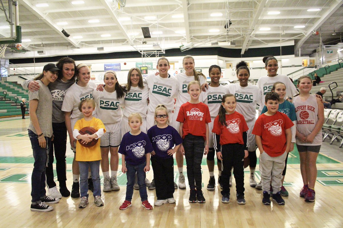 Women's Basketball supporting the youth of surrounding communities at tonight's White Out Game #HoopHeroes 🏀