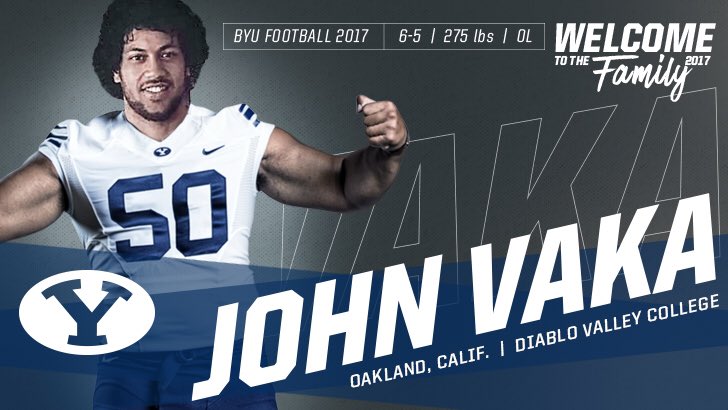 CoachMikeDarr's tweet photo. After being recruited by the entire nation, family &amp; faith brought him back to BYU.  Hard work pays off!! Congrats @johnvaka_ https://t.co/6qD8UtWsct