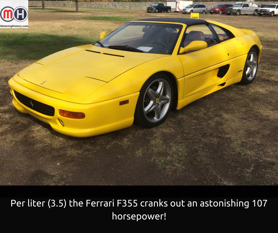 For a total output of 375horsepower. Enough to make it faster than the Corvette Z06 of the time. #Ferrari #Corvette