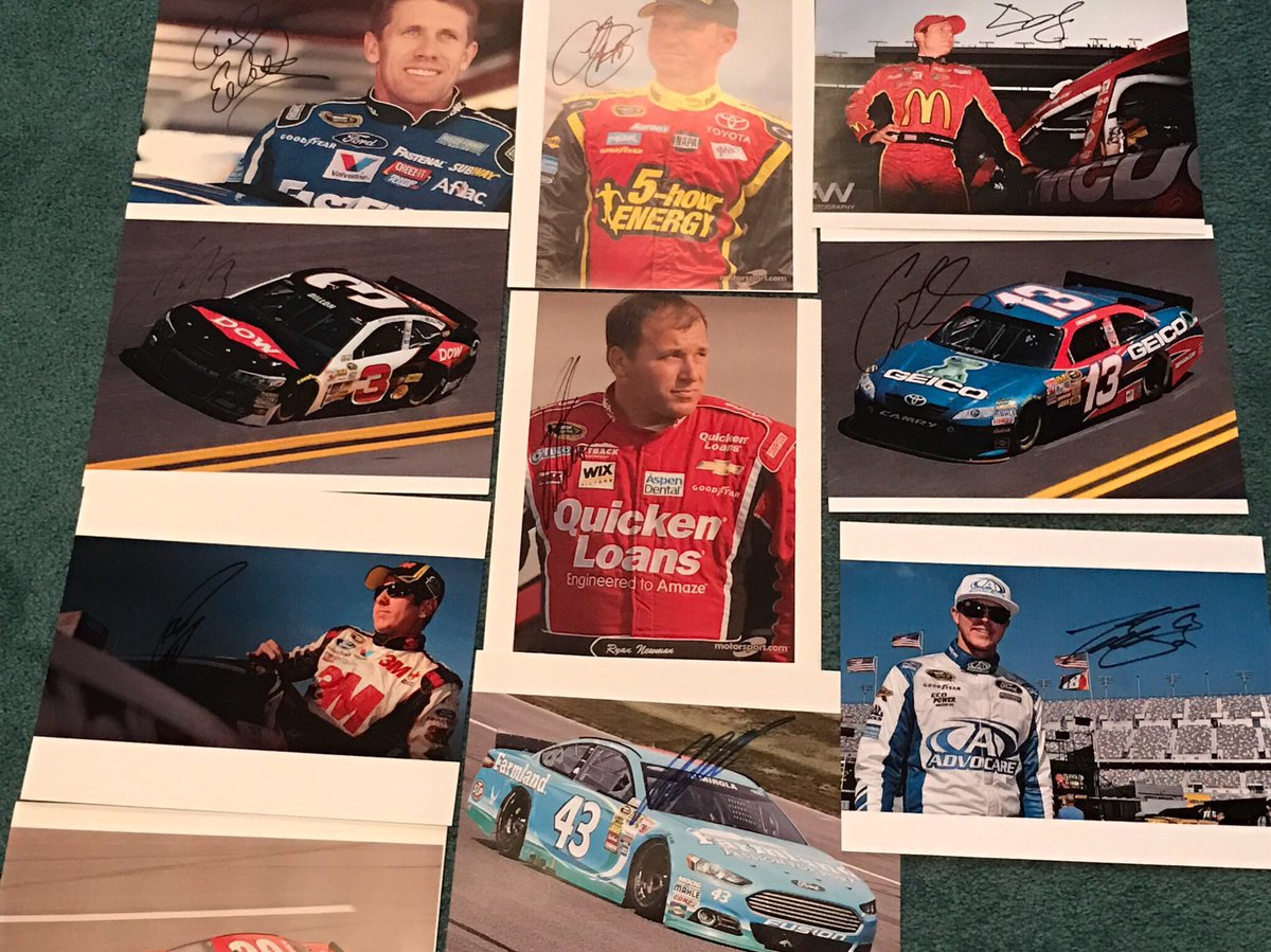 Retweet&amp;Follow. If we get 500 followers by #Daytona500 1 follower wins all of these. #carledwards #jamiemcmurray #austindillon #mattkenseth