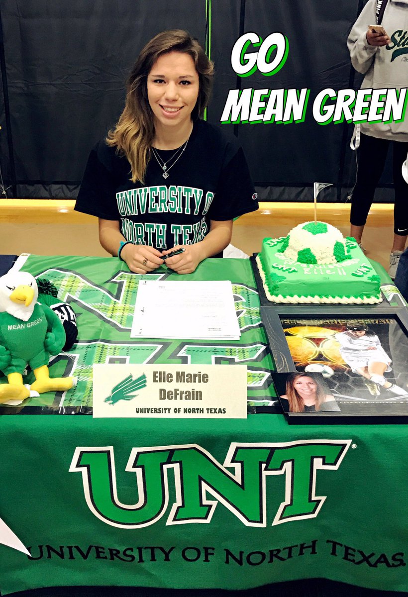 SIGNEE FIVE! Congrats to Elle DeFrain on committing to play soccer at THE University of North Texas! #MEANGREENMACHINE