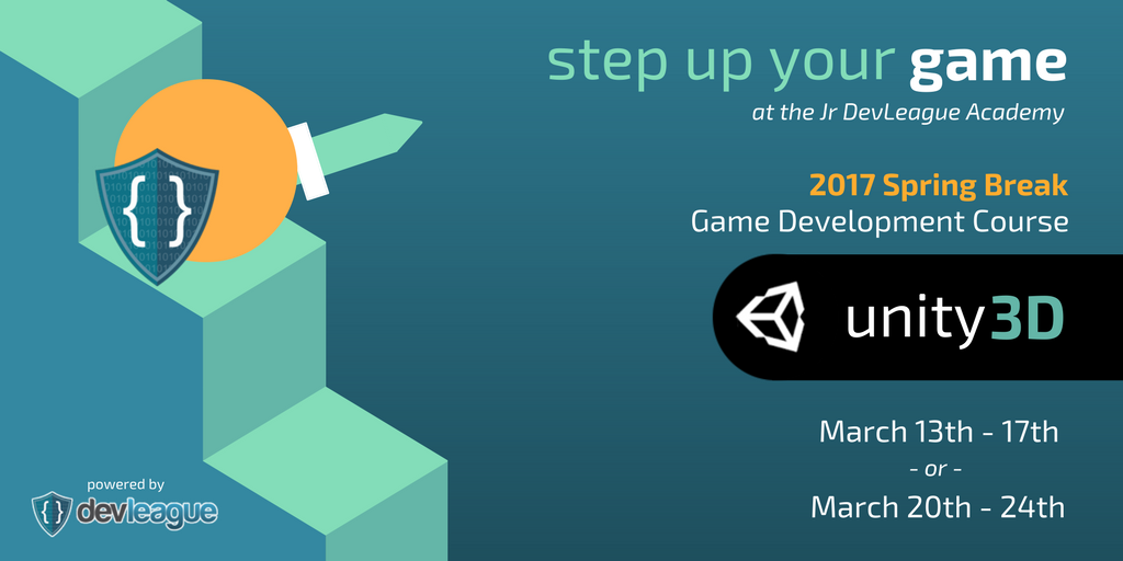 jrdevleague's tweet photo. SPRING BREEEAKK! LET'S MAKE VIDEO GAMES KIDS! Taking sign ups today 😎 https://t.co/oUXDJqm8aQ https://t.co/1i9nc5GbwF