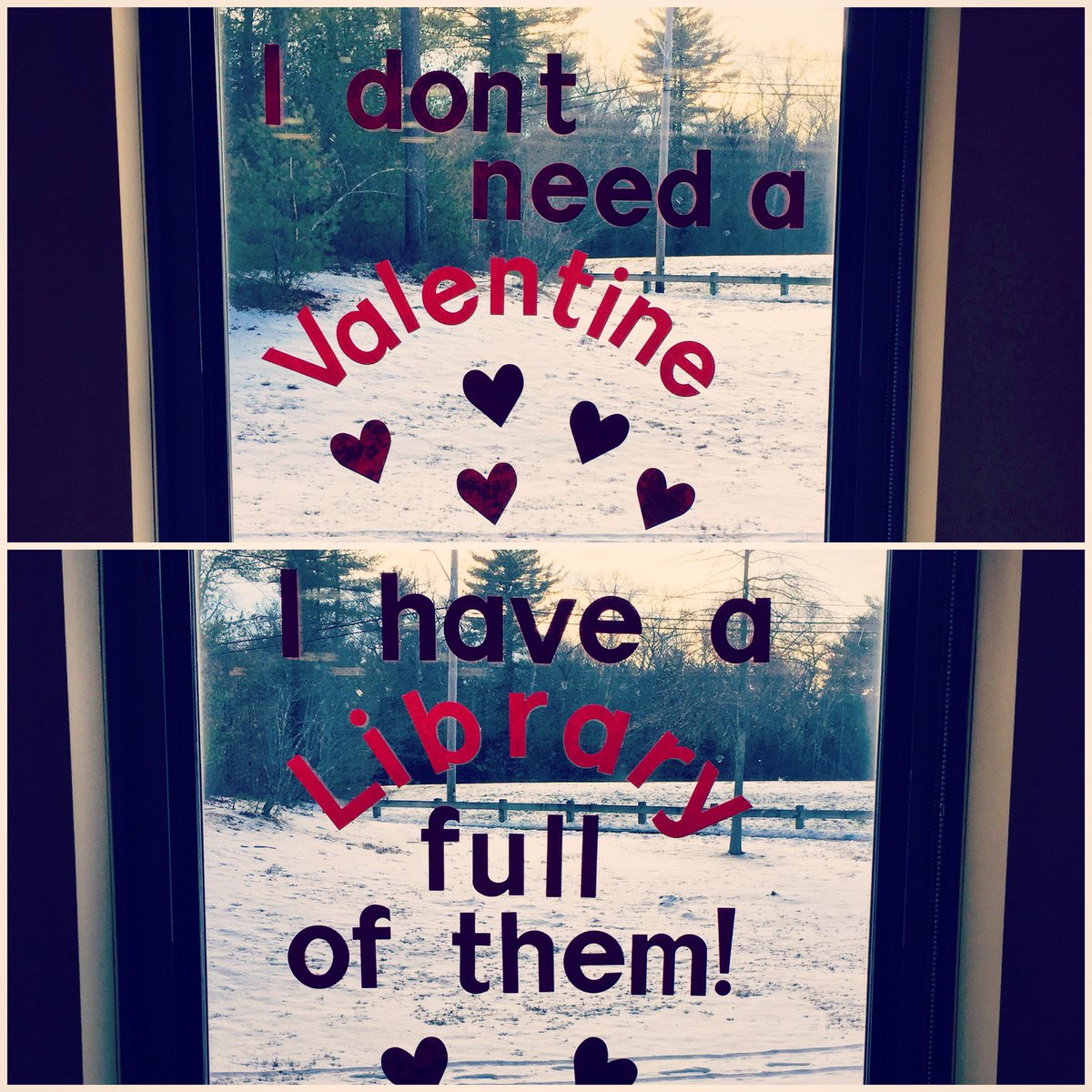 And the library decorations are up for the month of February! This is my "heart"-felt attempt to get you to visit. 💘