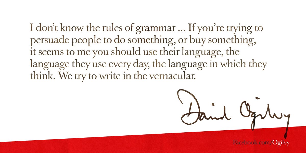 Ogilvy's tweet photo. #WednesdayWisdom from David Ogilvy https://t.co/h0GV5yPloT