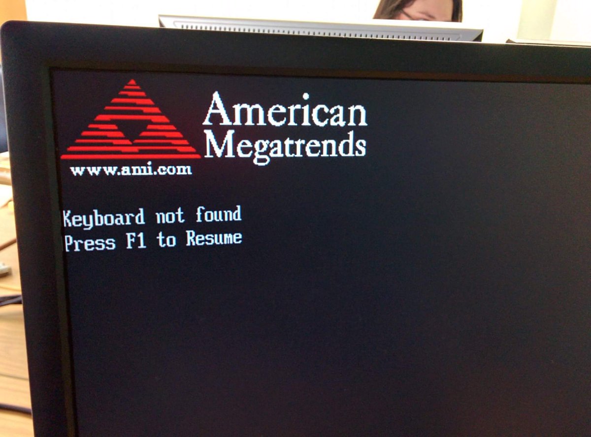 American megatrends keyboard not found press f1 to resume