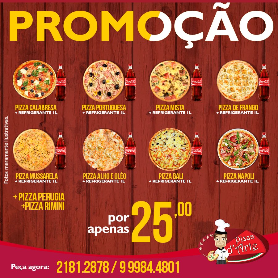 pizzadarte's tweet photo. Quarta também é dia de promoção!!!
#pizza #deivery #fortaleza #food https://t.co/yF2ZAlZqKJ
