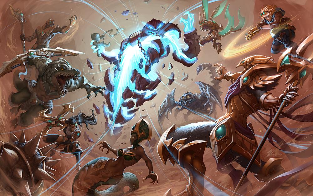 SubwaySanvich's tweet photo. Title: SHURIMA
By: Quirkilicious
https://t.co/K0HIiHeSQ7
#LeagueOfLegends #FanArt #Battle #Fight #Sand https://t.co/HQSumZpY51