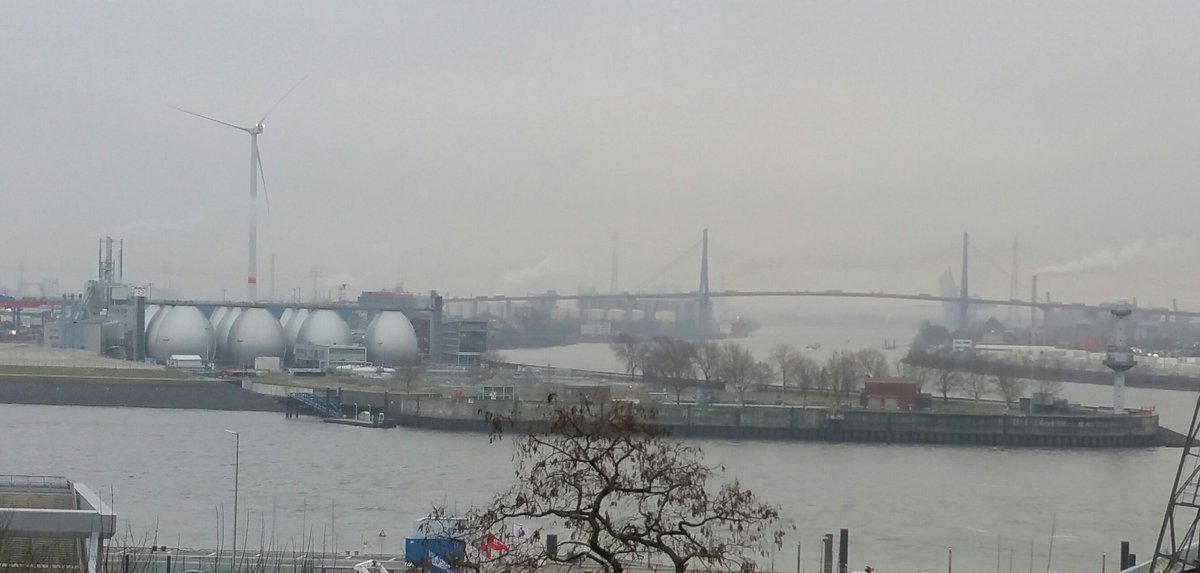 2037resident's tweet photo. Strolling in Hamburg, Germany at dusk my thoughts turn to Glebe. The REAL wind turbine here, puts the Rozelle Bay installation to shame. https://t.co/Cisj6KKFWg