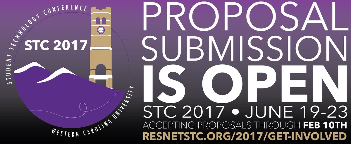 ResNetSTC's tweet image. We are still accepting proposals for STC 2017 and we want to hear from you! Visit resnetstc.org/2017/get-invol… to learn more.