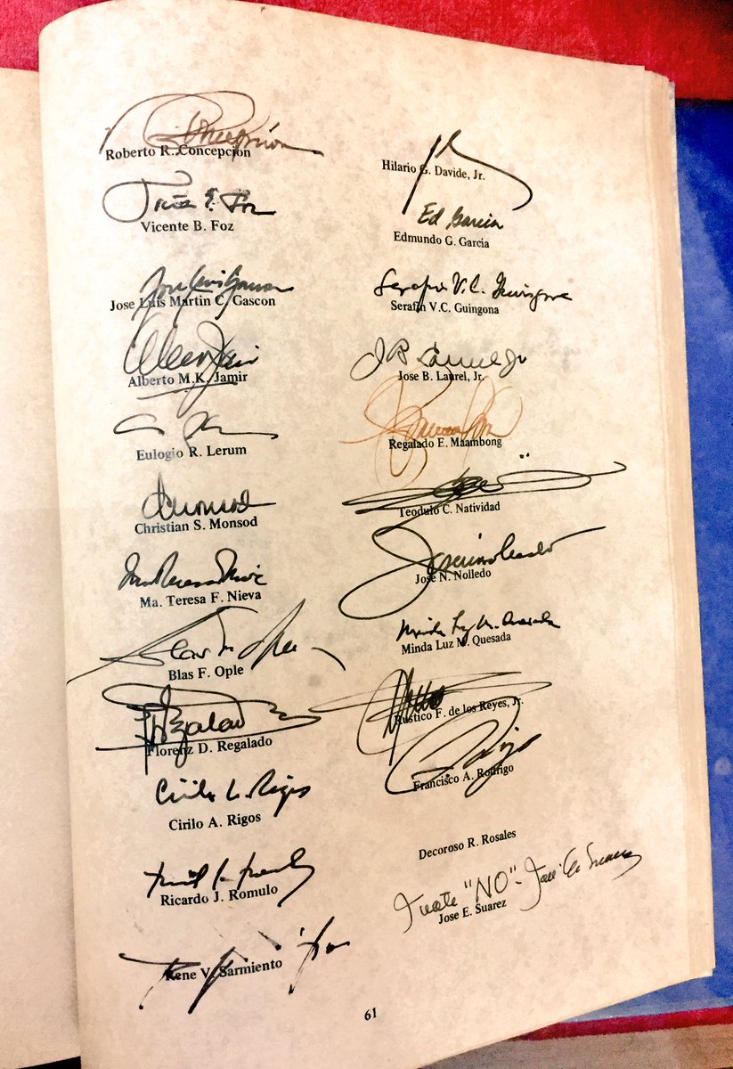 SCPh_PIO's tweet photo. Original signed copies of the English and Filipino versions of the 1987 Philippine Constitution at the Library of the Supreme Court https://t.co/20mAE9zoQI
