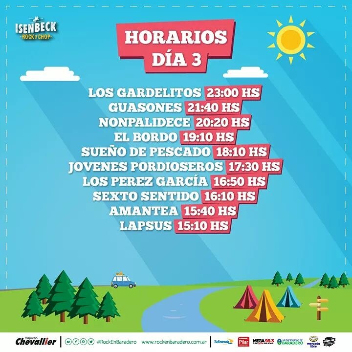 sdepescado's tweet photo. Ya no queda nada para  @rockenbaradero! Horarios confirmados, tocamos 18.10 hs. puntual. Esperamos que nos acompañen como siempre! https://t.co/Qn0xAjvNlZ