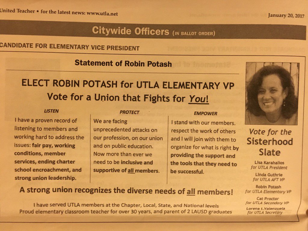Teachrobin's tweet photo. Vote the Sisterhood Slate...for a union that fights for you! https://t.co/NUJWBQBcpA