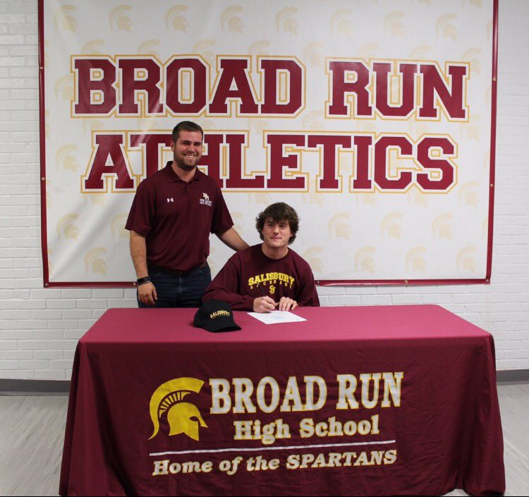 Coach Southward with midfielder Max Towers who will playing lacrosse next year at Salisbury