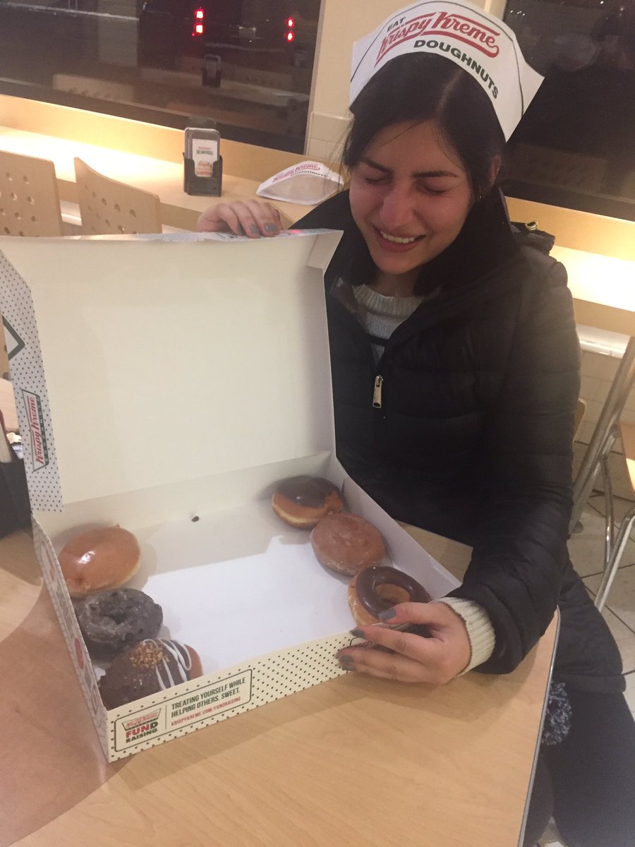 "We may not have money but we've got cool hats and 12 donuts"