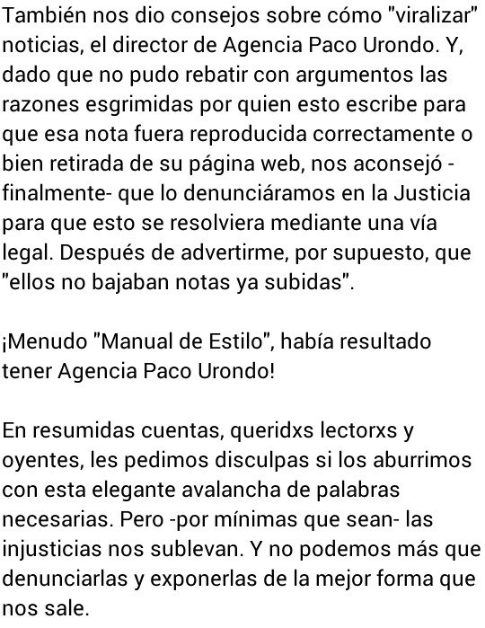 lo_menospensado's tweet photo. El descargo es sobre una entrevista que realizamos y que @PACOURONDO reprodujo adjudicándose un rol que no le pertenece: el de entrevistador https://t.co/LmiUpQkzgT