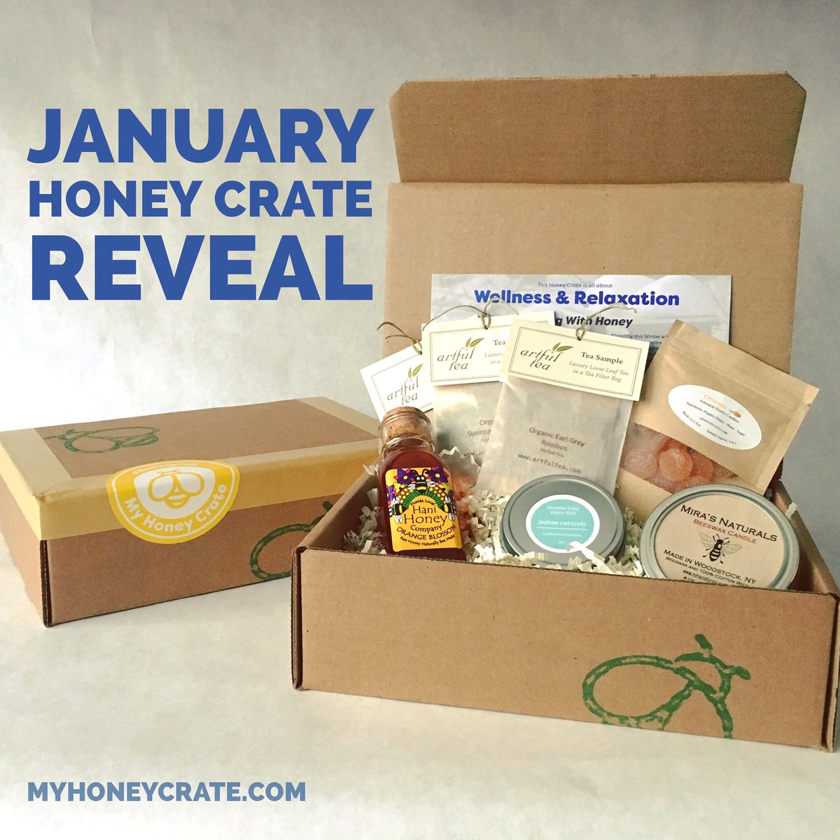 myHoneyCrate's tweet photo. It's time to reveal the contents of our January Honey Crate. Get the full scoop on our blog post, https://t.co/26zlZgM0iI #honeycrate https://t.co/BdYjj8EKuW