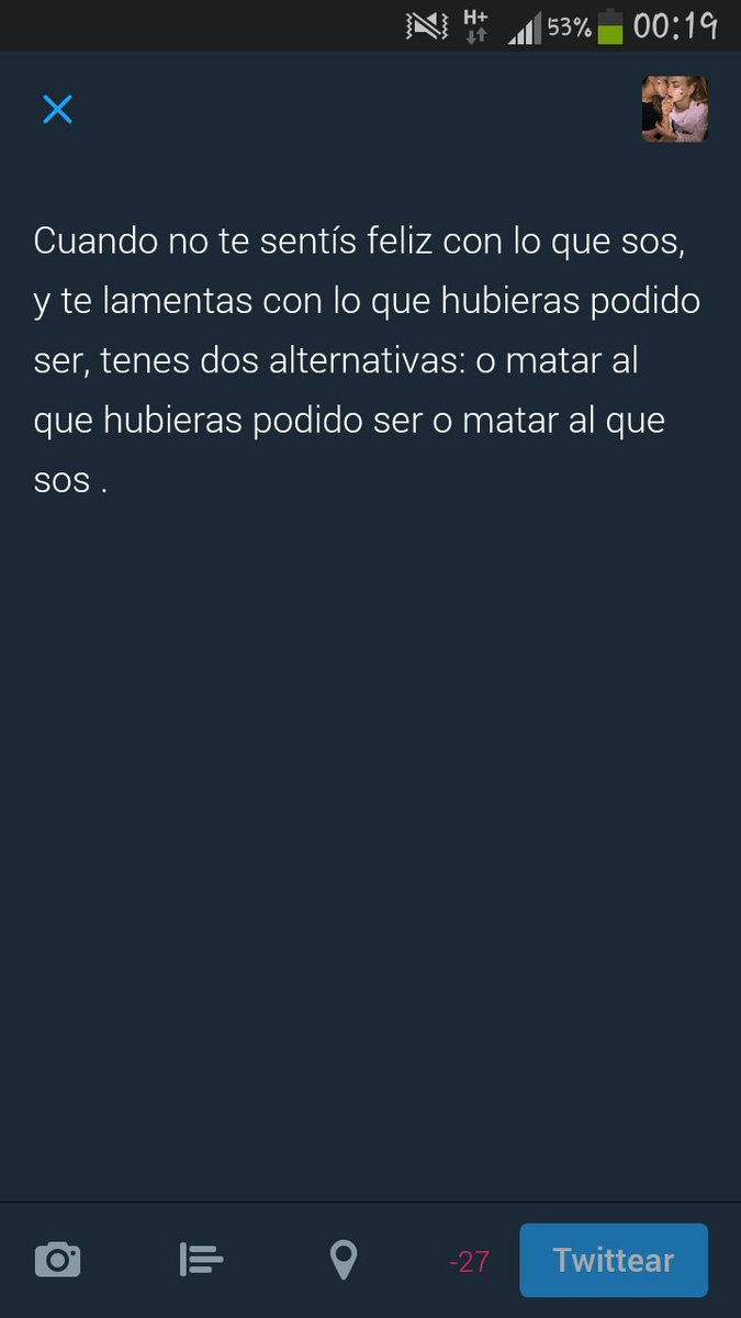 hydebxby's tweet photo. O matar al que hubieras podido ser o matar al que sos. https://t.co/ao8iCFiq5J