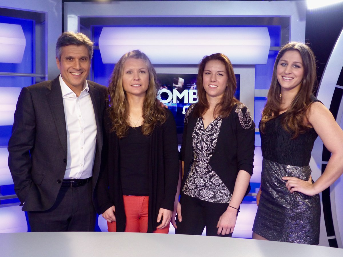 BiggersBetterBB's tweet photo. #GirlPower2 💪 JP Lustyk, Laura Follereau & Mallaury Kalachnikoff at #KOMBATCLUB w/ Lucie Bertaud on #SFRsport5 ahead of LIVE show Fri Feb 10 https://t.co/McEndRLAUB