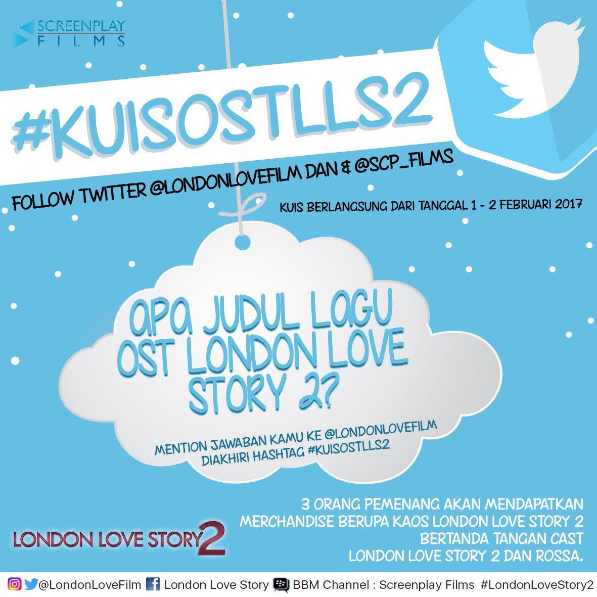 realshibaarmy's tweet photo. Hari terakhir untuk ikut #KuisOSTLLS2 Pasti tau dong judul OST #LondonLoveStory2 ? Follow Twitter @londonlovefilm &amp; ikuti kuisnya! https://t.co/7KFCt3IHit