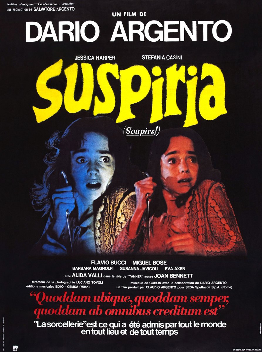 Dario Argento's "Suspiria", written by Argento and the lovely Daria  Nicolodi, featuring music by Goblin, was released on this date in 1977!