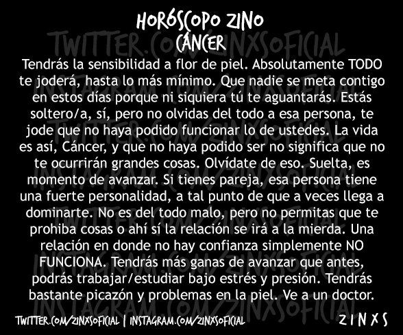 zinos__'s tweet photo. #HoróscopoZino #Cáncer https://t.co/qfPXkddQoz
