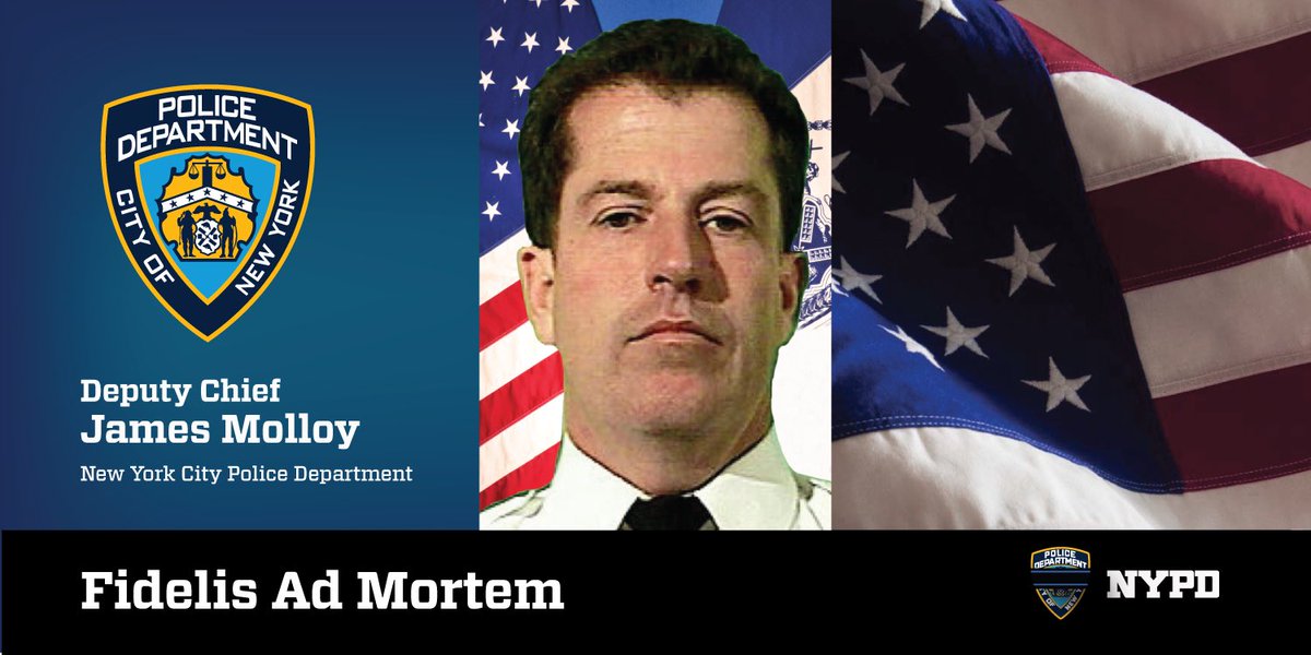 NYPDchaplains's tweet image. Our thoughts &amp;amp; prayers to the family &amp;amp; friends of Deputy Chief James Molloy who passed away from a 9/11 related illness. #FidelisAdMortem