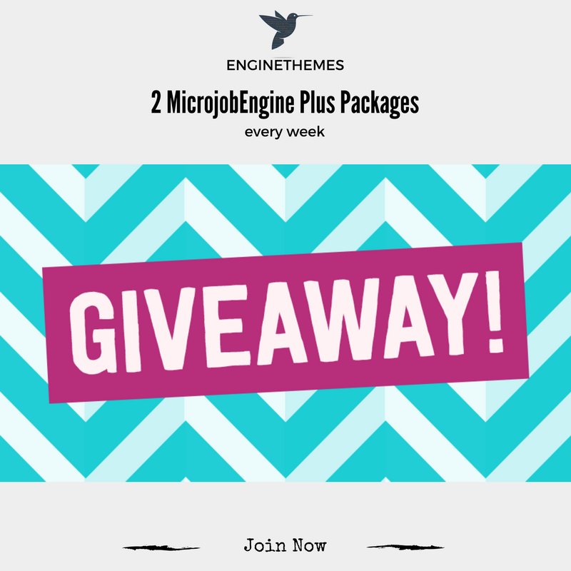 We’re giving away 2 HUGE Plus Packages every single week
➡️ Enter to win goo.gl/KD00uk

#EngineThemes #MicrojobEngine #giveaway