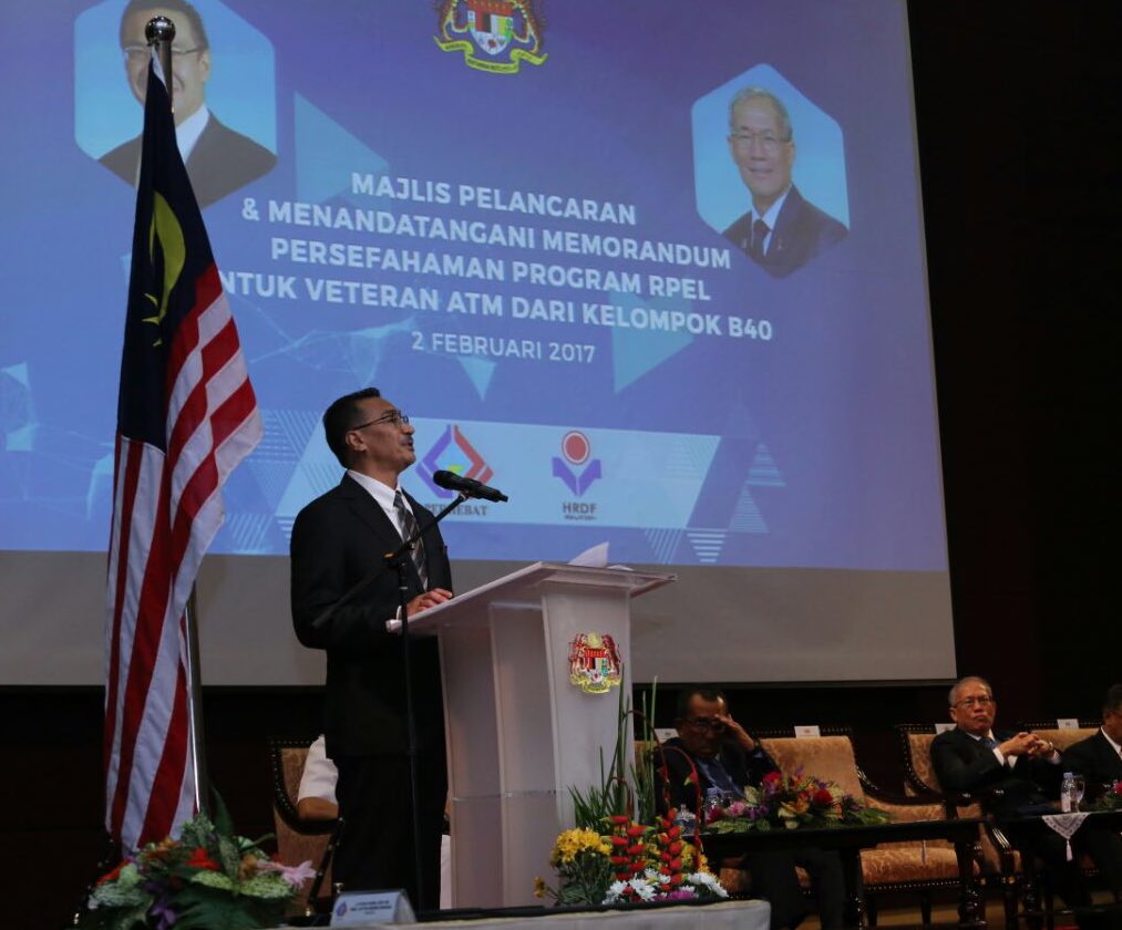 RPEL bakal libatkan 600 veteran pada tahun pertama &amp; mampu menyumbang kpd sasaran 35% pekerja mahir menjelang tahun 2020 - <a href="/HishammuddinH2O/">Hishammuddin Hussein 🇲🇾</a>