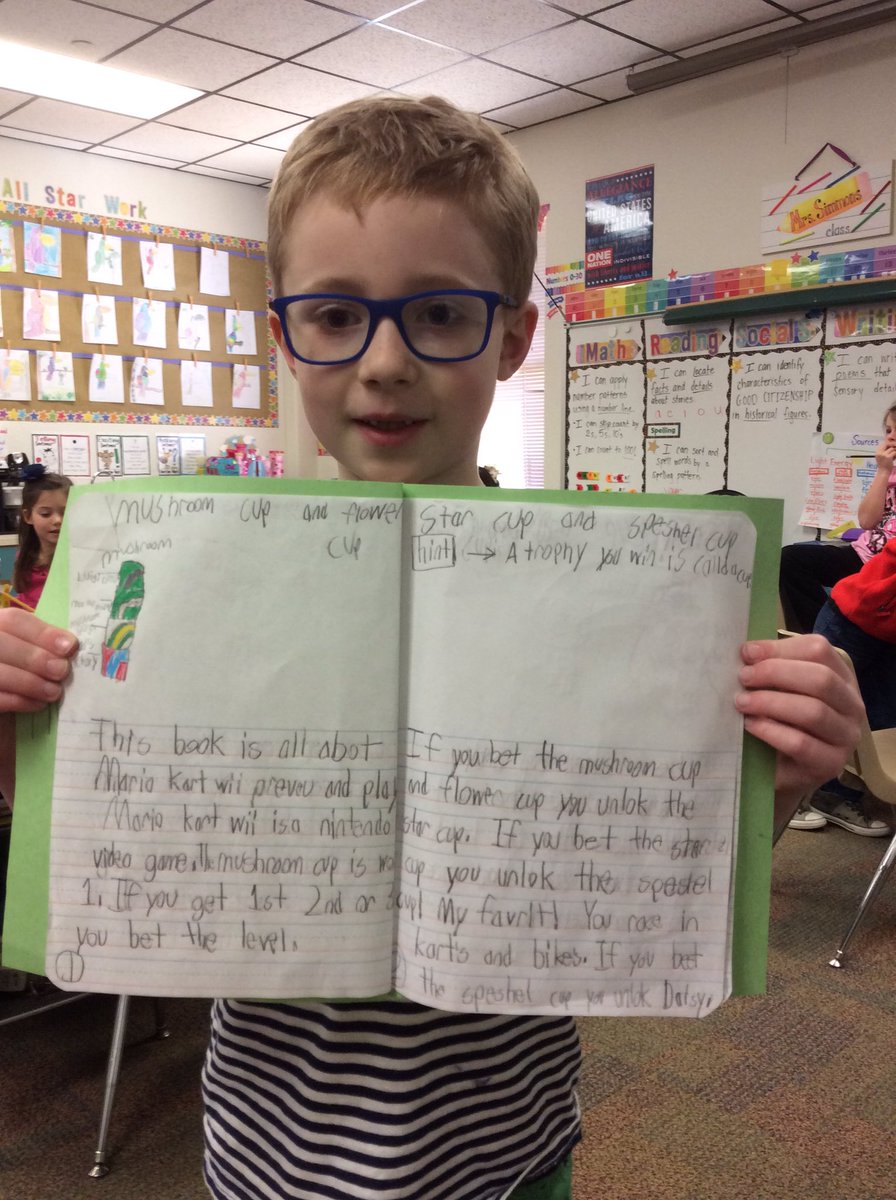 HESRegalEagle's tweet photo. This first grade student is great at writing informational books @SimmonsEagles1! #WildAboutHES #gcisdhumanities 
@TCRWP https://t.co/5JZaY3XBPb