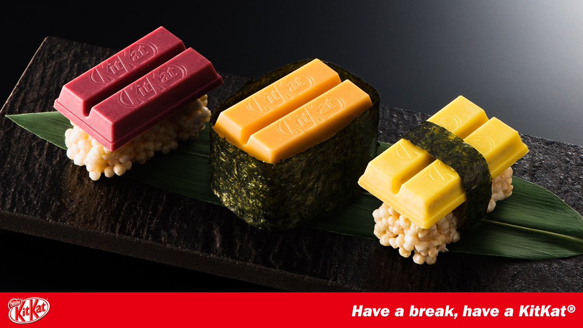 KITKATJapan's tweet photo. 🍣本当に作っちゃいました🍣
エイプリルフールに投稿した #寿司キットカット がなんと実現！
https://t.co/3mFTLnyJAU
本日オープンする #キットカットショコラトリー 銀座店で、数量限定でプレゼントします ♪ https://t.co/Xd7EXgf2mz