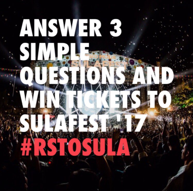 RollingStoneIN's tweet photo. Remember to follow us and DM your answers within the next hour! We will announce the winners of #RStoSula at 12 noon today #sulafest2017 https://t.co/FmJxVyoXb7