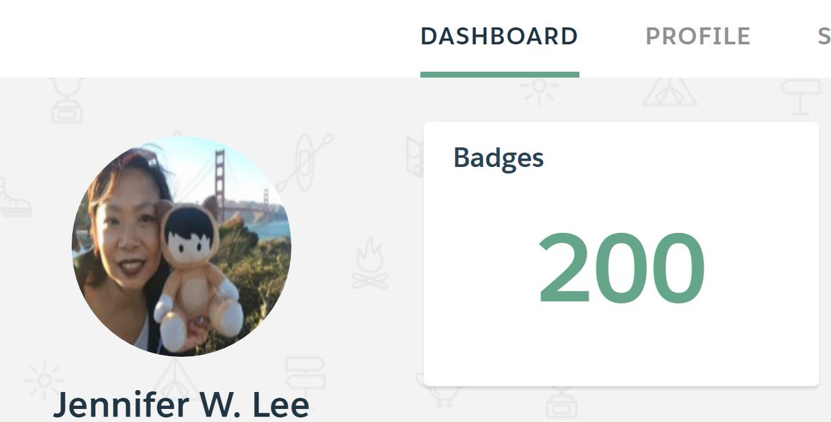 jenwlee's tweet image. Hit a #Trailhead badge milestone. 
Then there are 200! 
Woot Woot!
And to all, a good night!
Hello #200BadgersClub
#TrailheadAddict