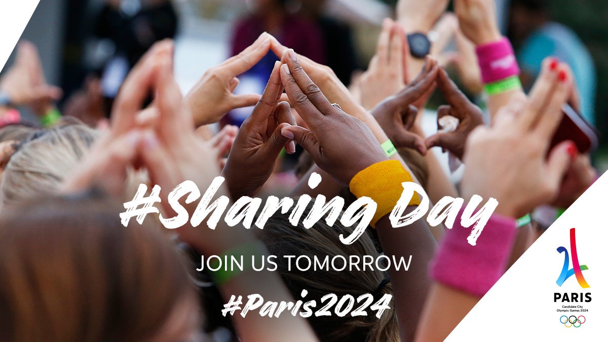 #Sharing Day : demain, soutenez la candidature #Paris2024 en partageant sur Twitter vos plus beaux moments de sport en <a href="/iledefrance/">Région Île-de-France</a> !
