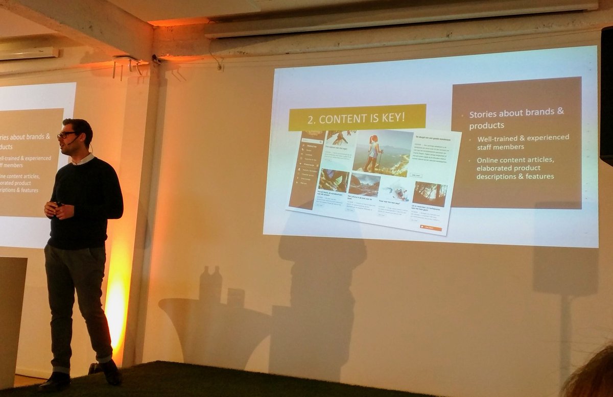 WeAreIDADigital's tweet photo. "Content is key (in an e-commerce context)" @TVaarten  #retaildetail #asadventure #adobemarketingcloud https://t.co/XN5QCSC7Xh