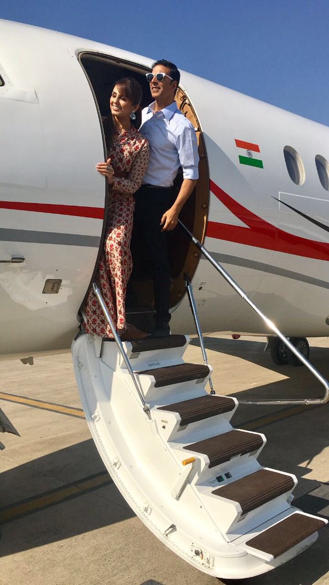 A big thank you from Jolly and Pushpa for the love Ahmedabad 🙏🏻See you at  the movies 😁 #JollyLLB2OnFeb10, image size:675x1200