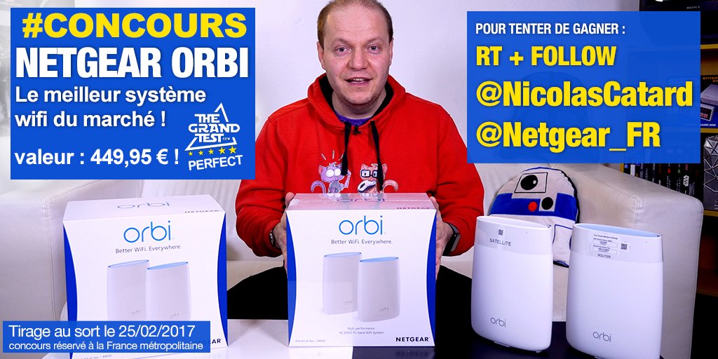 NicolasCatard's tweet image. #CONCOURS 🎁  pour gagner un NETGEAR ORBI ! 

Le test ! youtube.com/watch?v=5Rg3c1…

RT ce Tweet et Follow

 ➡️ @NicolasCatard
 ➡️ @Netgear_fr