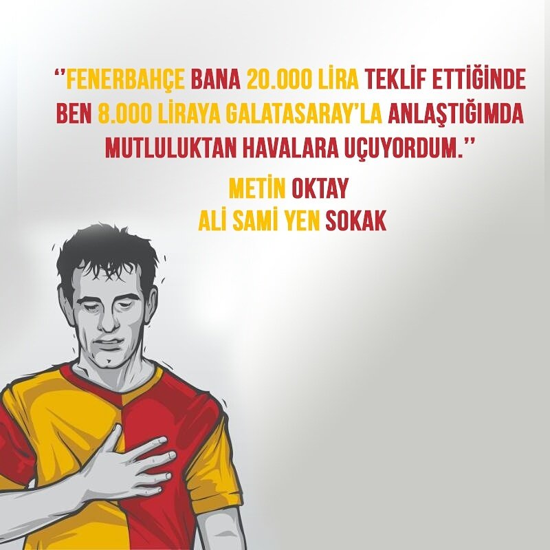 #MetinOktay 
"Galatasaray`da kaptanlık yaptığım zamanlarda yazı-tura yapılacağı vakit hep tura derdim Varsın Atam`ın silüeti yere değmesin.