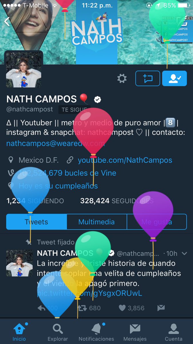 KennyLovato's tweet photo. Oye pequeña guapa @nathcampost feliz cumpleaños, espero que te vaya mejor de lo que te va. 

(En L.A aún es tu cumpleaños). 😎🤘🏻 https://t.co/NdtunTld2I