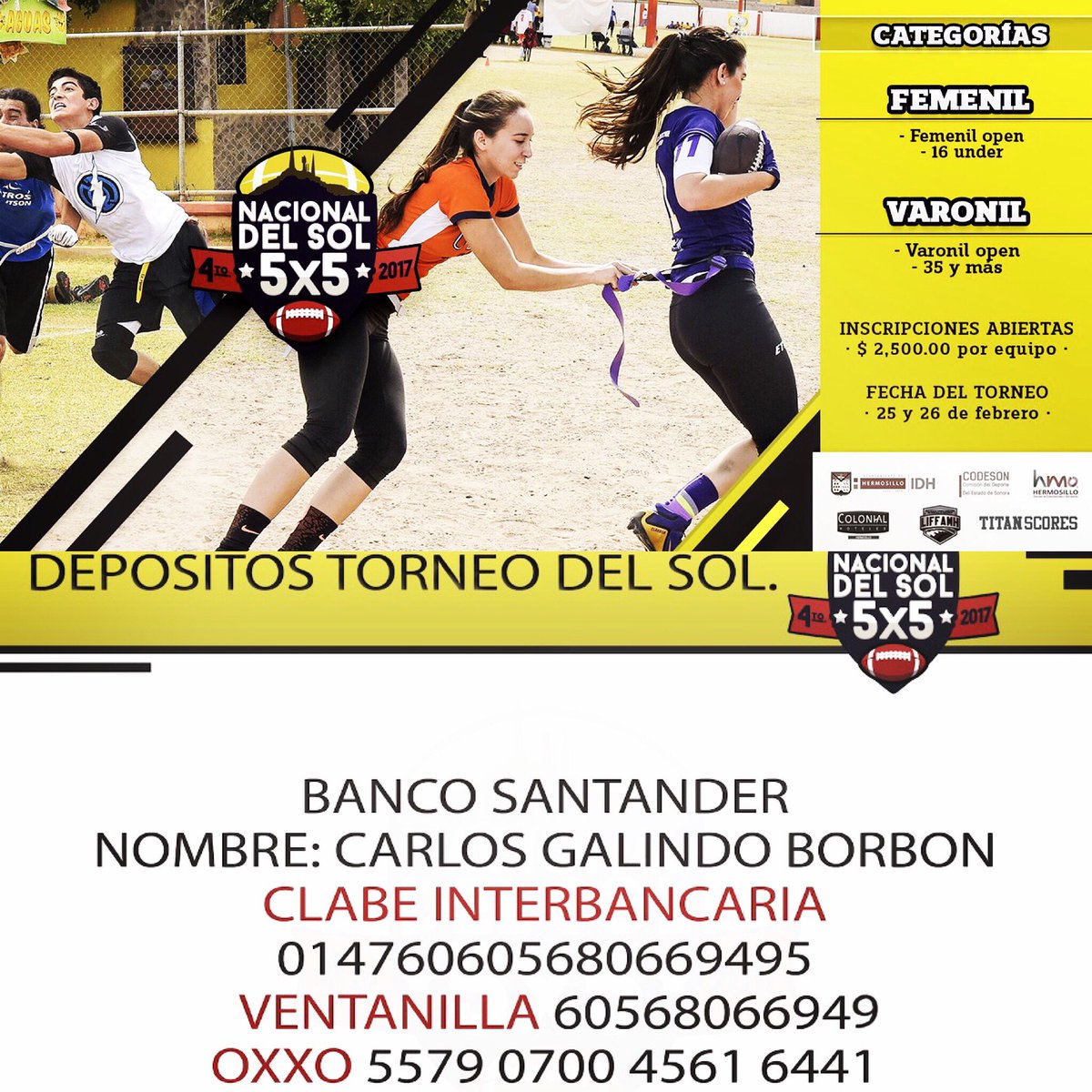 YaksHermosillo's tweet photo. 4to TORNEO DEL SOL 2017 .. inscripciones abiertas .. info aqui .. https://t.co/KvdktKfgqM
