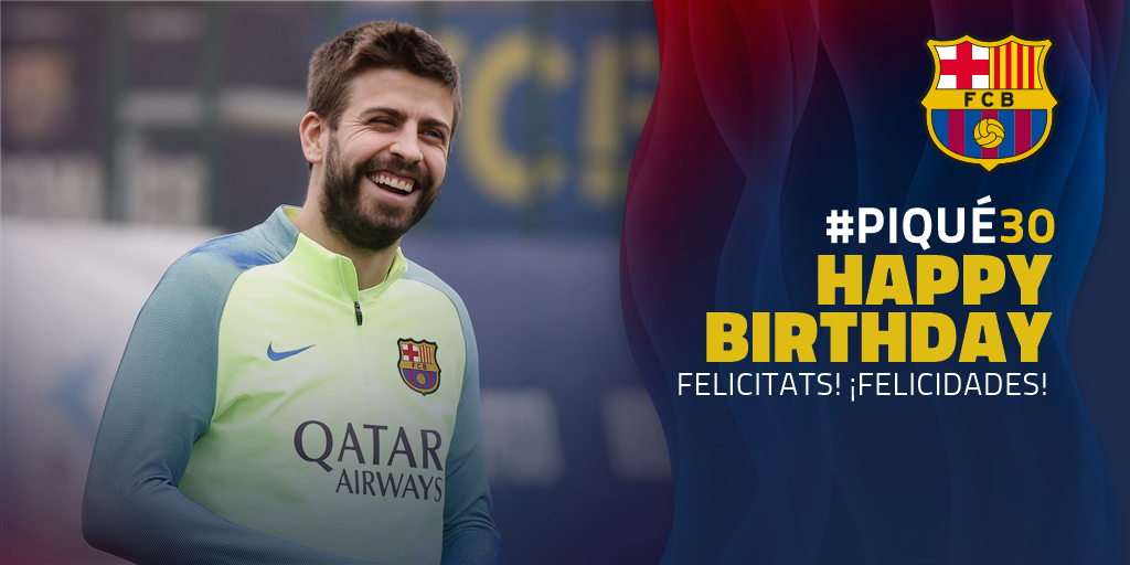    Happy Birthday Gerard Pique yang ke 30 tahun. 