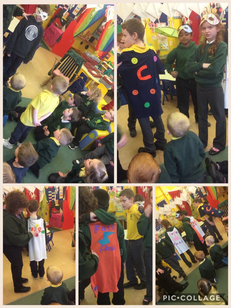 CGPrimary's tweet photo. We had some special visitors in nursery on Friday, superheroes from class 7 come to show us hard they been workingπΆ #CGPDT https://t.co/RM9QbaOMr8