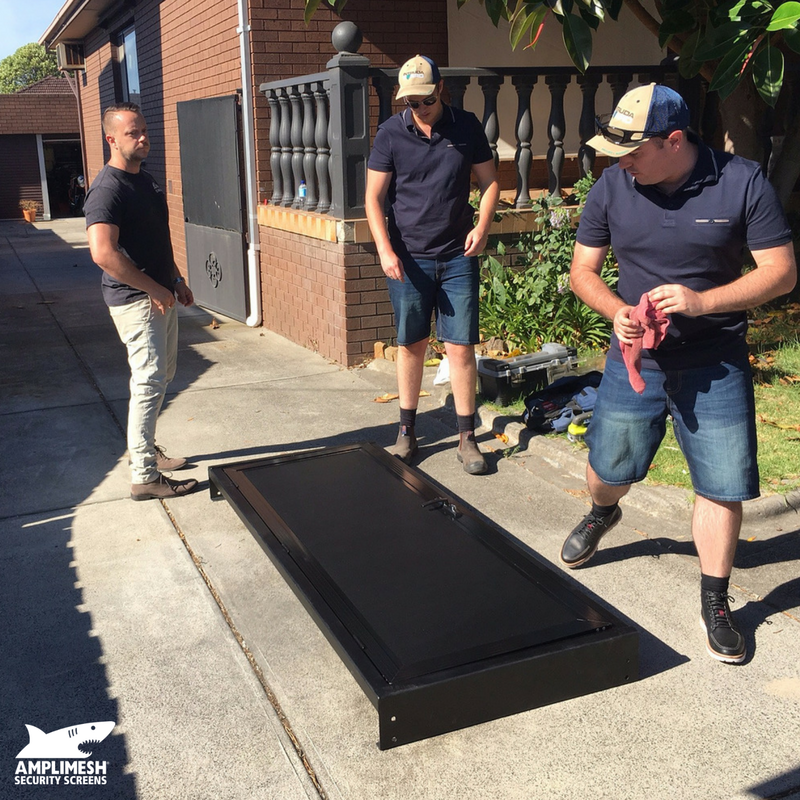 amplimesh's tweet photo. #TBT when we decided to test the strength of our security doors with a stunt bike. https://t.co/9CUUaZXrac