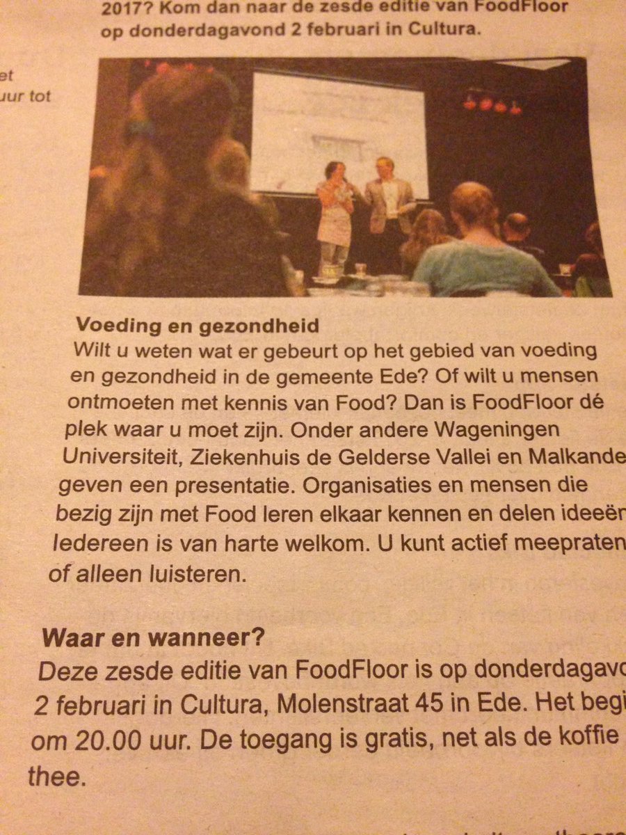 voedingindezorg's tweet photo. Vanavond pitcht Elise Klop bij de 6e #FoodFloor Ede over de aanpak van overgewicht bij kinderen. Met @GelderseVallei aan de slag in de wijk! https://t.co/q9m8pnw1xD