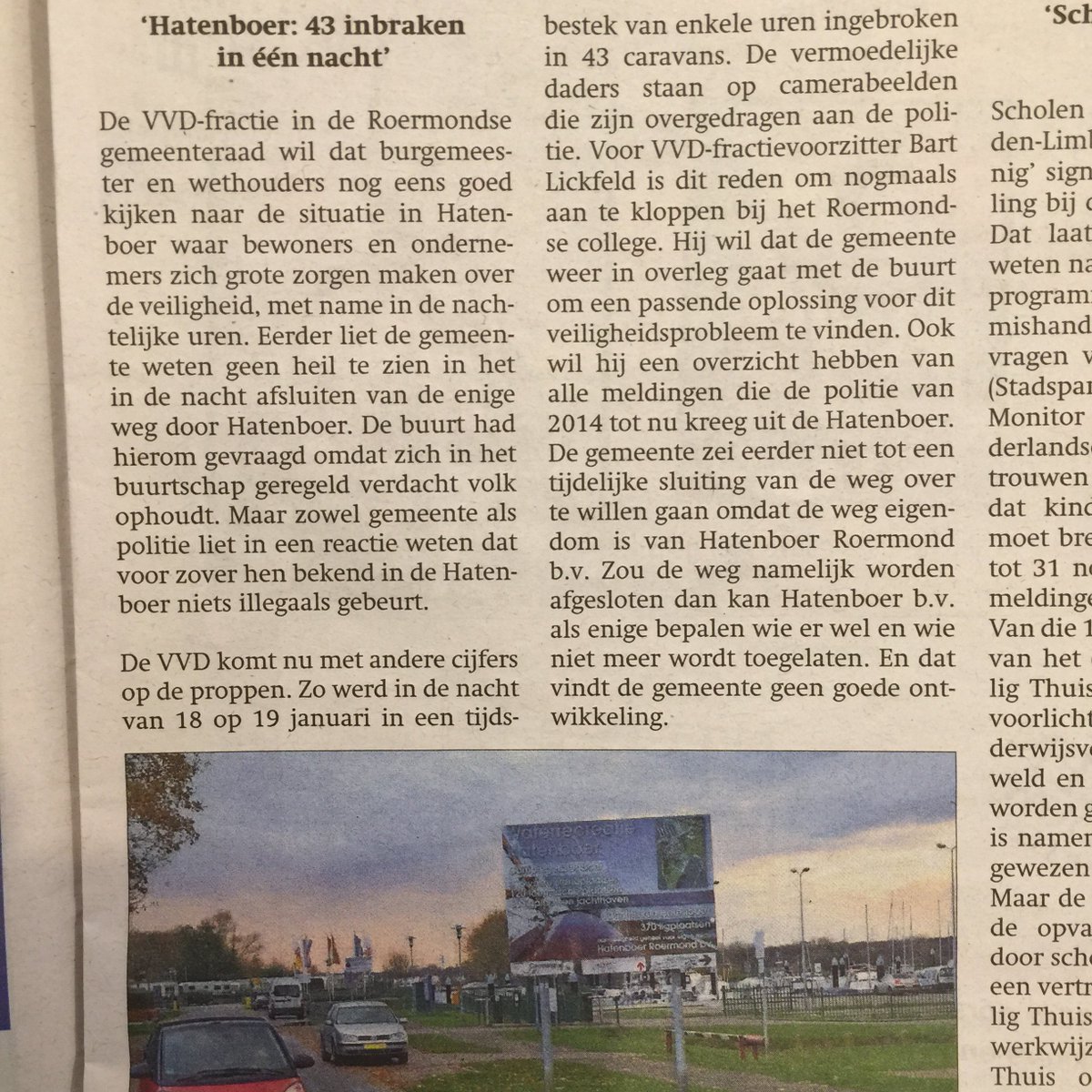 Onveiligheid in Hatenboer. Ik heb vragen gesteld die moet leiden tot een oplossing van de onveilige situatie.