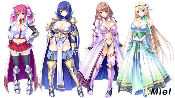 3月末発売予定の新作の「姫騎士モノ(仮)」キャラクターです。※現在製作中ですのでデザイン等調整が入る可能性があります。 #miel 