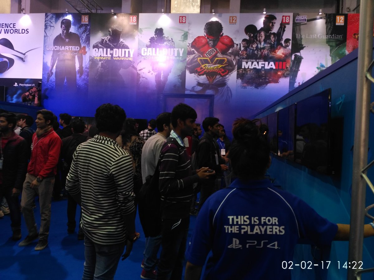 sunservice's tweet photo. Having fun!!!! at Sony booth in India gaming show https://t.co/9aG68IntG3