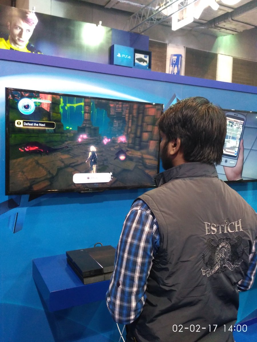 sunservice's tweet photo. Having fun!!!! at Sony booth #sonyplaystationindia https://t.co/ZyIpFTAGgm