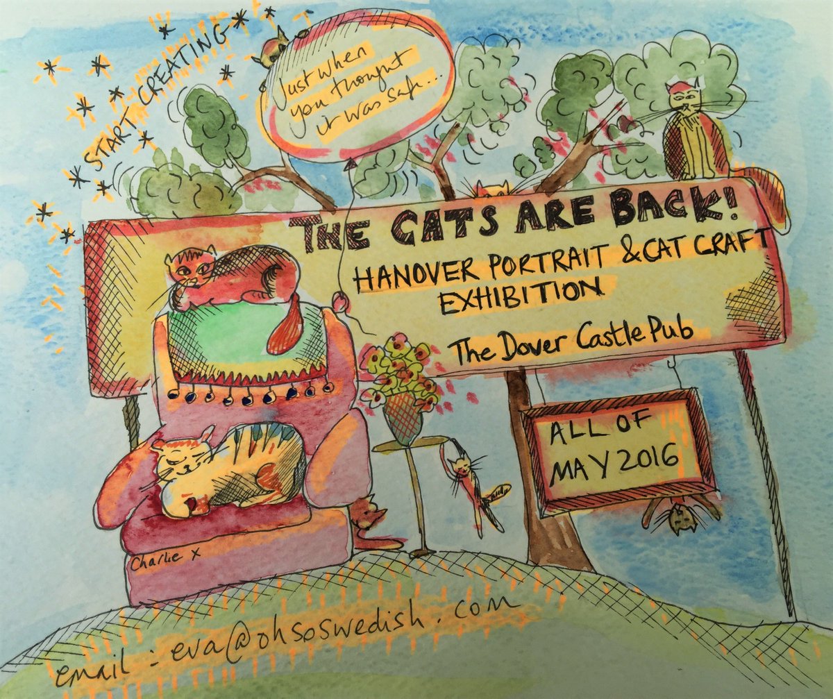 evaohsoswedish's tweet photo. Cheers Exciting new plans for the 3rd #CatsofHanover Exhibition in the #DovercastlePub May 2017 https://t.co/alVS3nyrgN