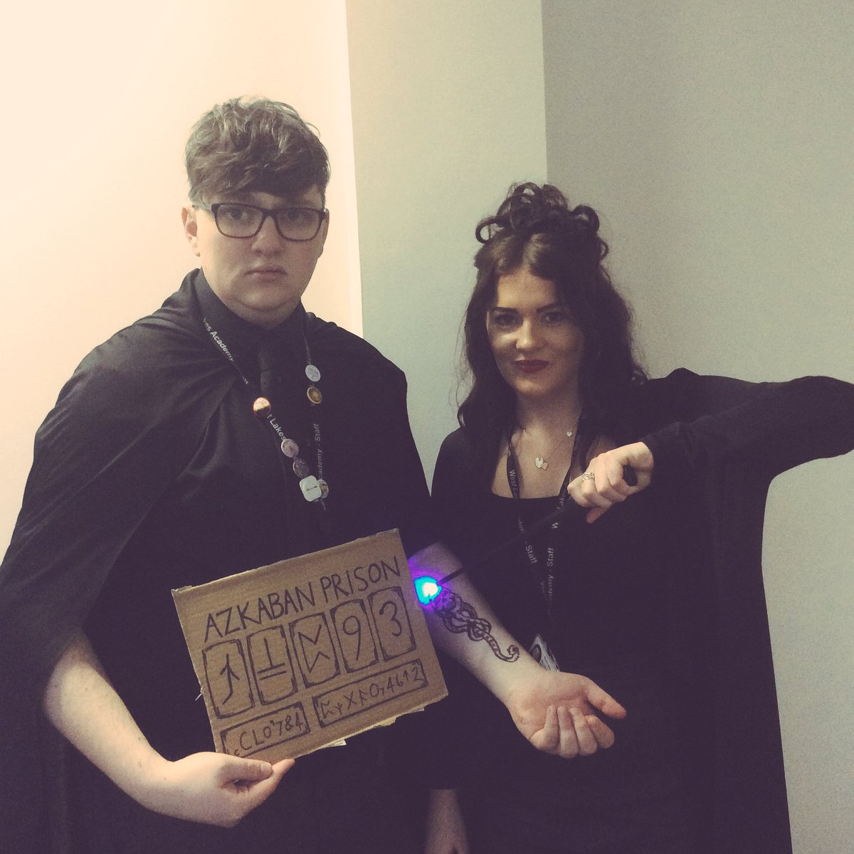 WLALSD's tweet photo. Watch out! @bulmandl &amp; @MrTebay are looking for Death Eater recruits. Protect yourself with the "Protego Totalum" spell. 🔮HogwartsAtWLA2017 https://t.co/4FY0OHoCJE