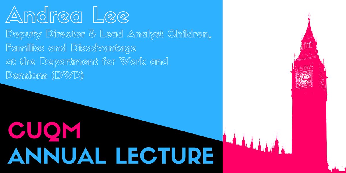 CamQuantMethods's tweet photo. We're delighted to announce our speaker for this year's #cuqmannuallecture is Andrea Lee from the @DWP. 
Register: https://t.co/LTCjqbAd0b https://t.co/JBLDlbOkUN